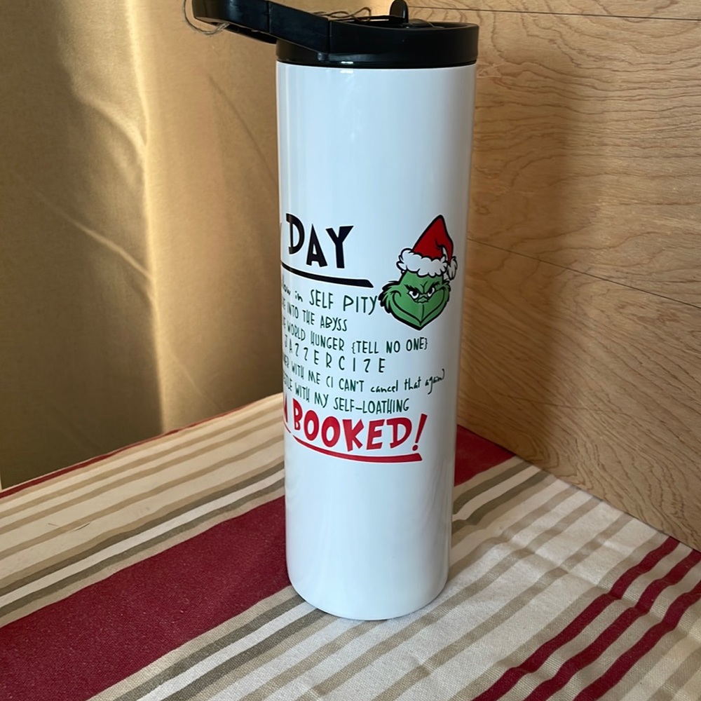 30oz skinny Grinch tumbler